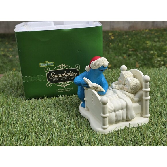 Dept 56 Snowbabies Bedtime Story W/ Cookie Monster Guest Collection 2006*Dmg Box - Picture 1 of 14